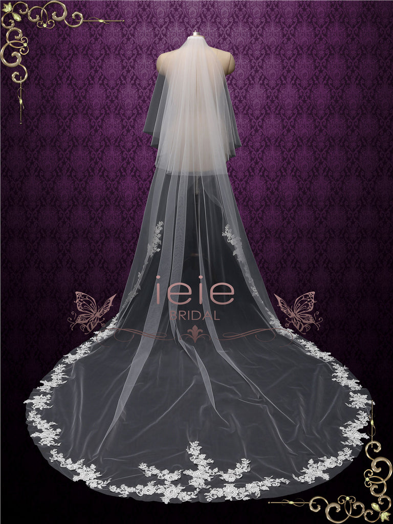 lace edged bridal veils