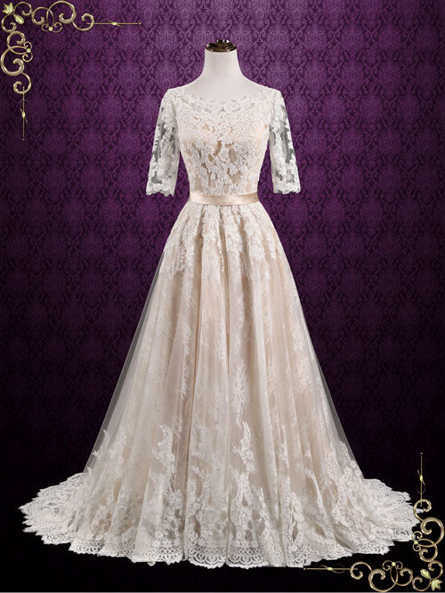 old fashioned lace wedding dresses