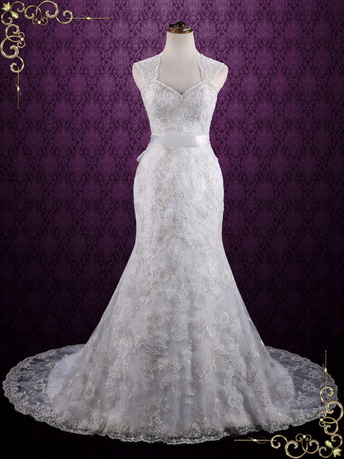 David's Bridal Corset Bodice Mermaid Lace Wedding Dress –  PreOwnedWeddingDresses