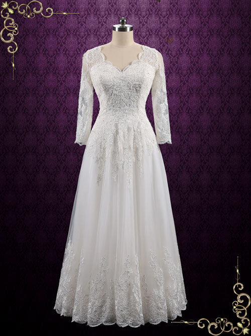 vintage long sleeve wedding dress