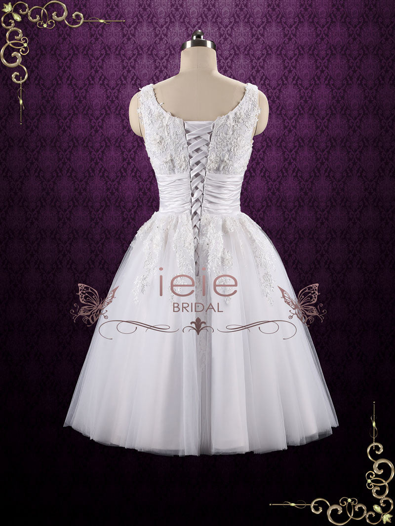 Retro Tea Length Lace Wedding Dress TERESA – ieie Bridal
