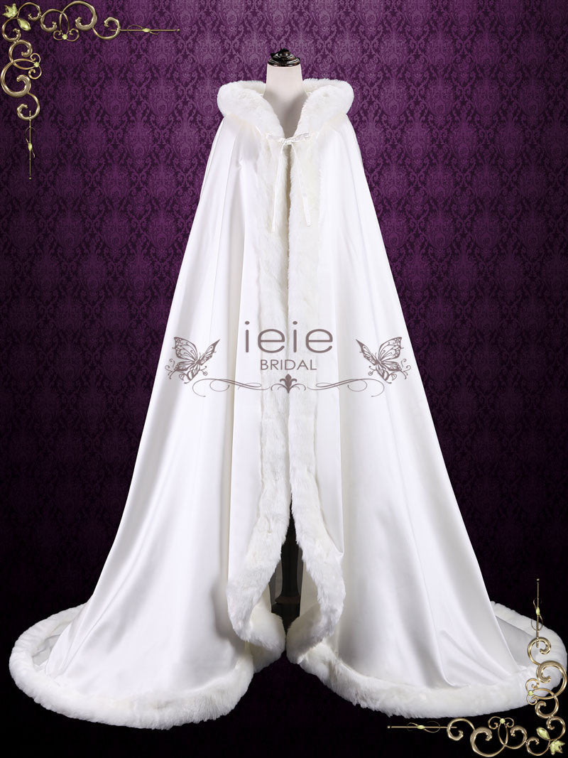 long white cape with hood