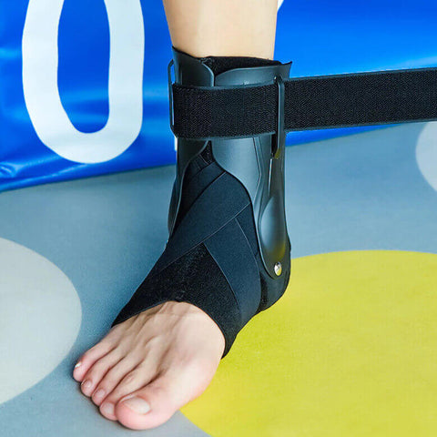 Ankle Protector uses a stiff ABS guard plate to protect the ankle from injury by restricting mobility.