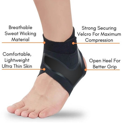 Ultra Thin Ankle Compression Sleeve helps relieve ankle pain and other ankle injuries.