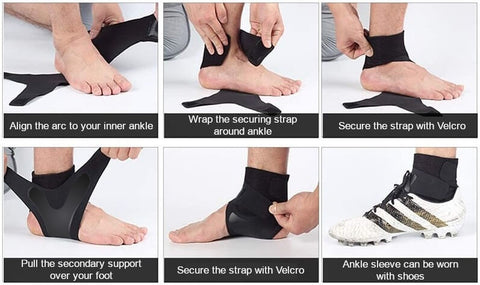 Image demonstrating how to wear the Ultra Thin Ankle Compression Sleeve