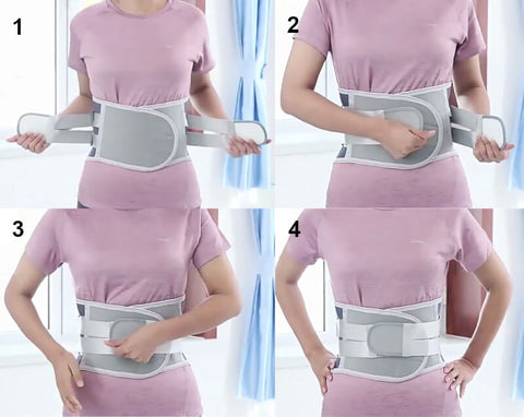 Image showing how to wear the LumbarForce back brace.