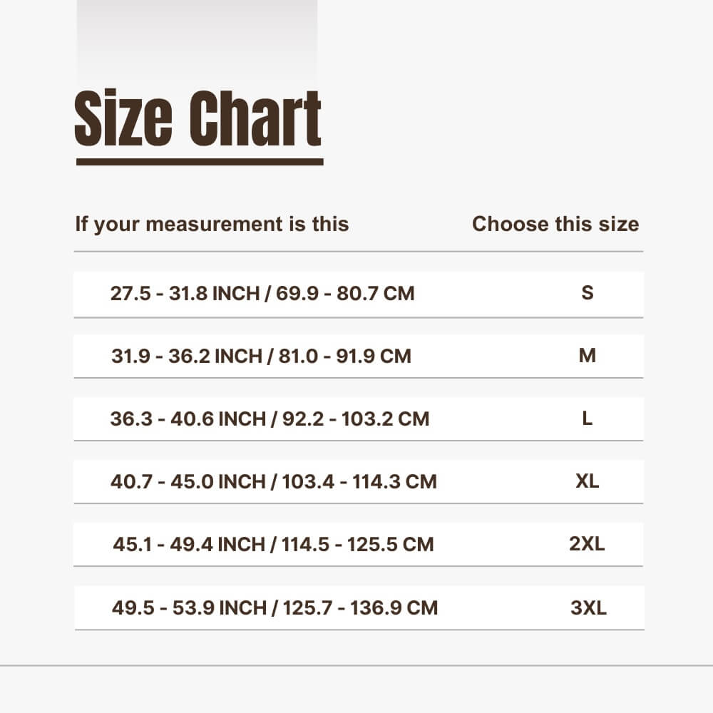 LumbarMate Size Chart – OrthoRelieve