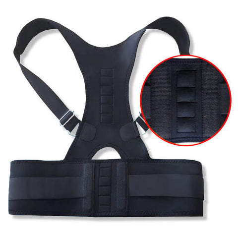 Closeup image of the posture corrector showing the locations where the magnets are placed.