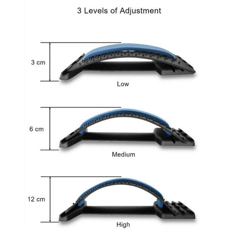 SpineCracker includes three curve arch settings for stretching the back.