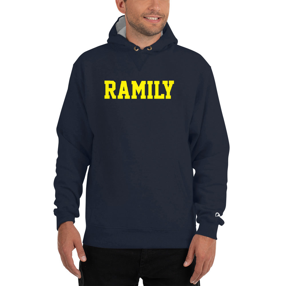 champion hoodie yellow and blue