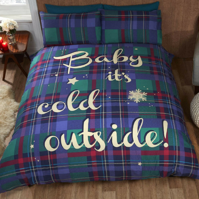 Baby It S Cold Outside Blue Christmas Duvet Set Christmas Count
