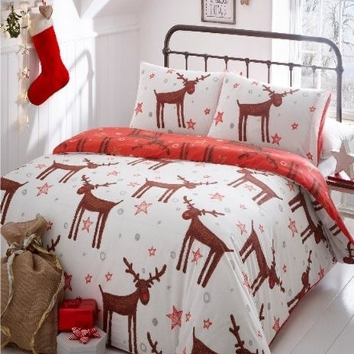 Shaggy Reindeer Christmas Duvet Set Christmas Count