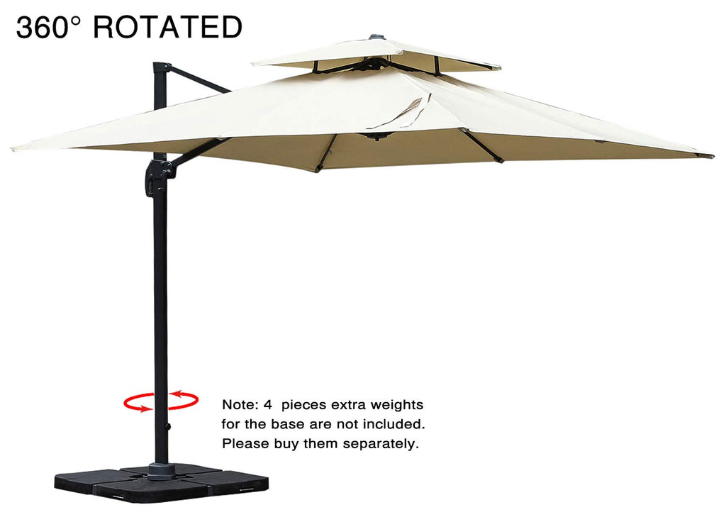 Mefo Garden 11 Ft Offset Cantilever Umbrella 360 Rotated Outdoor Pat A C Custom Furniture