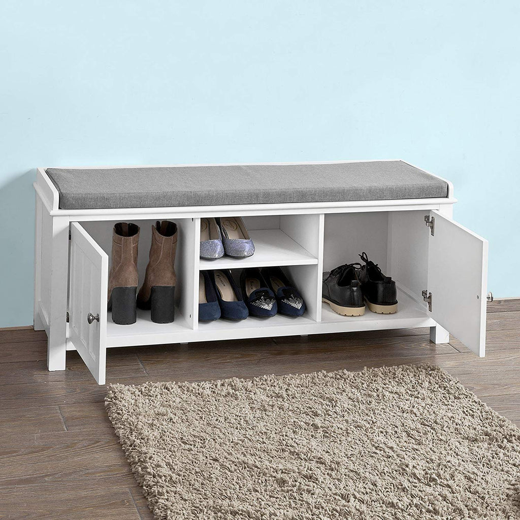 shoe storage bench with doors