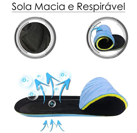 tenis com sola macia e respirável