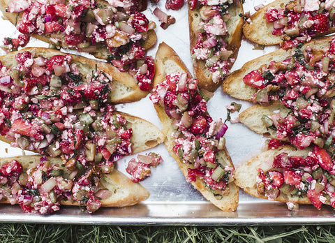 Bruschettas fraises et feta