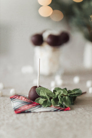 Image of the chocolate-raspberry cake pops recipe by Les Belles Combines