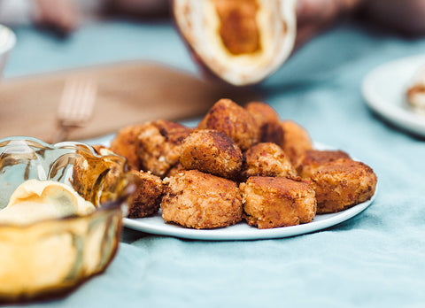 Crispy bites and turmeric mayonnaise