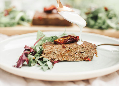 Meatloaf with Sundried Tomatoes and Parmesan Sauce