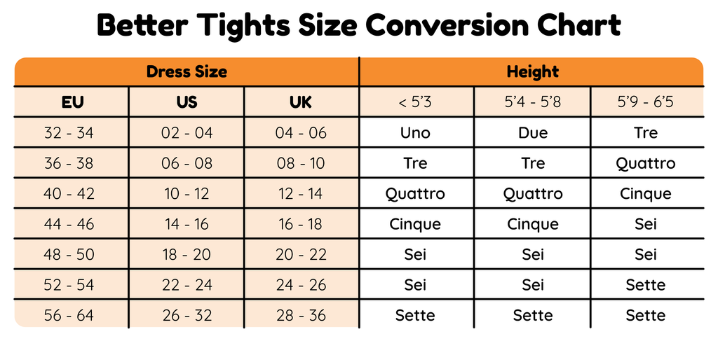 Women's Leggings Size Chart Ukc