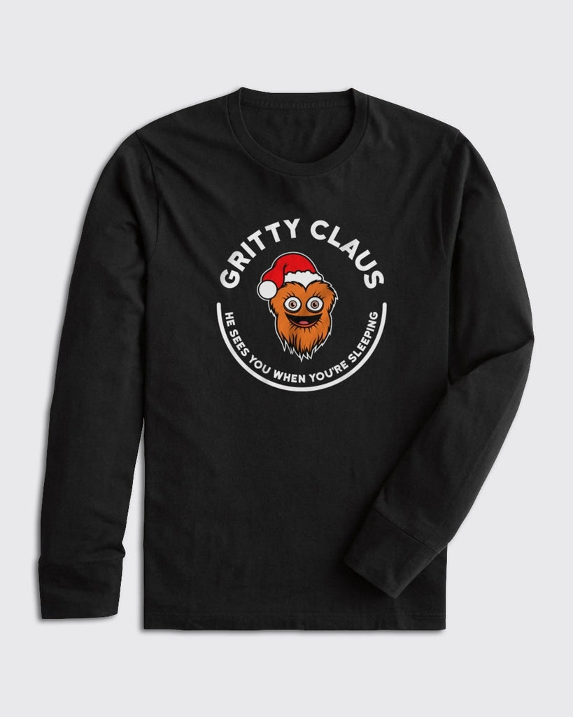 Gritty Claus Long Sleeve-Philly Sports Shirts