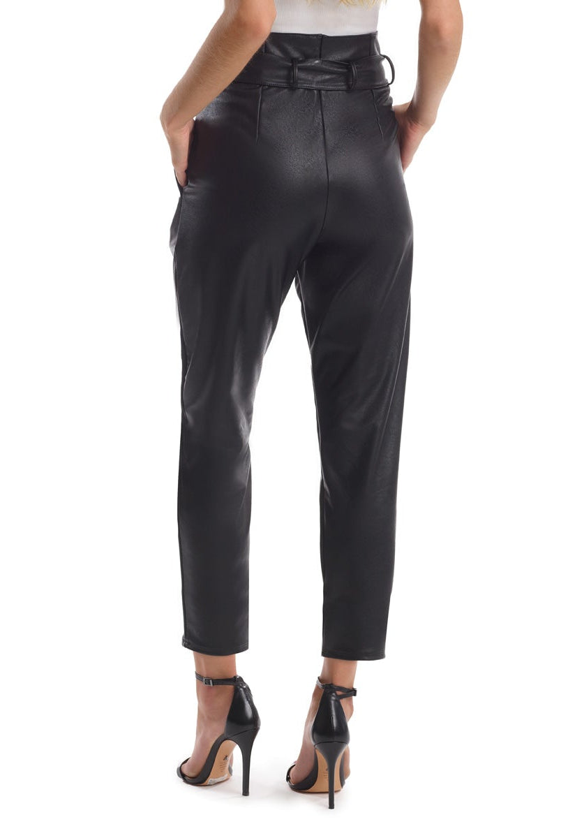 commando Women's Faux Leather Cropped Flare Pants, Black, XS