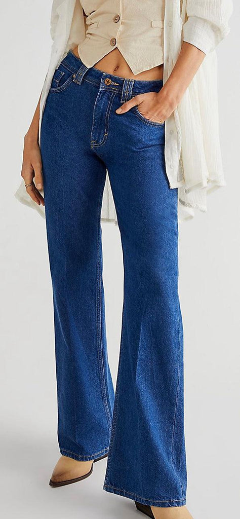 Free People La Bomba Wide-Leg Jeans Pants Size 24 MSRP: $148.00