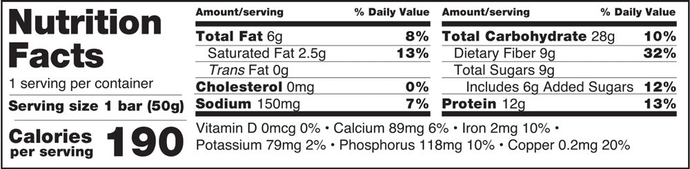 Información nutricional de Caramelo Moca Sin Nueces