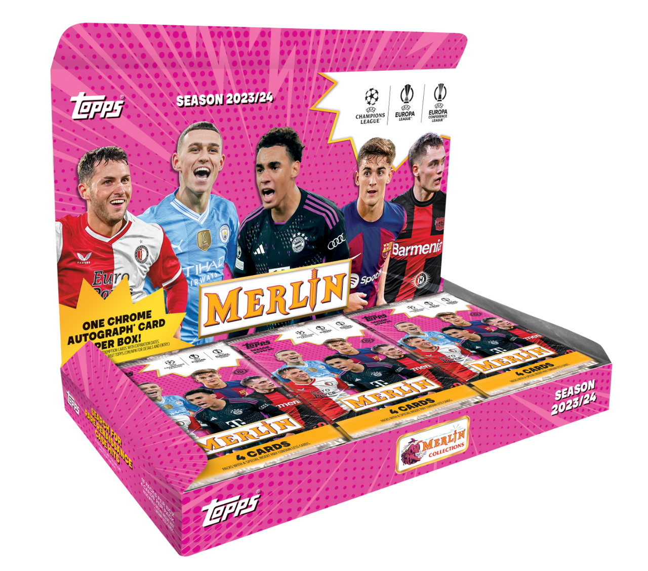2023/24 Topps Chrome Merlin UEFA Club Competitions Soccer Hobby Box