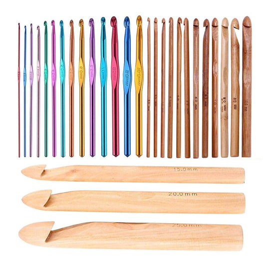 38 Pack Crochet Hooks Set, 13 Pcs 2mm(b)-10mm(n) Ergonomic Soft