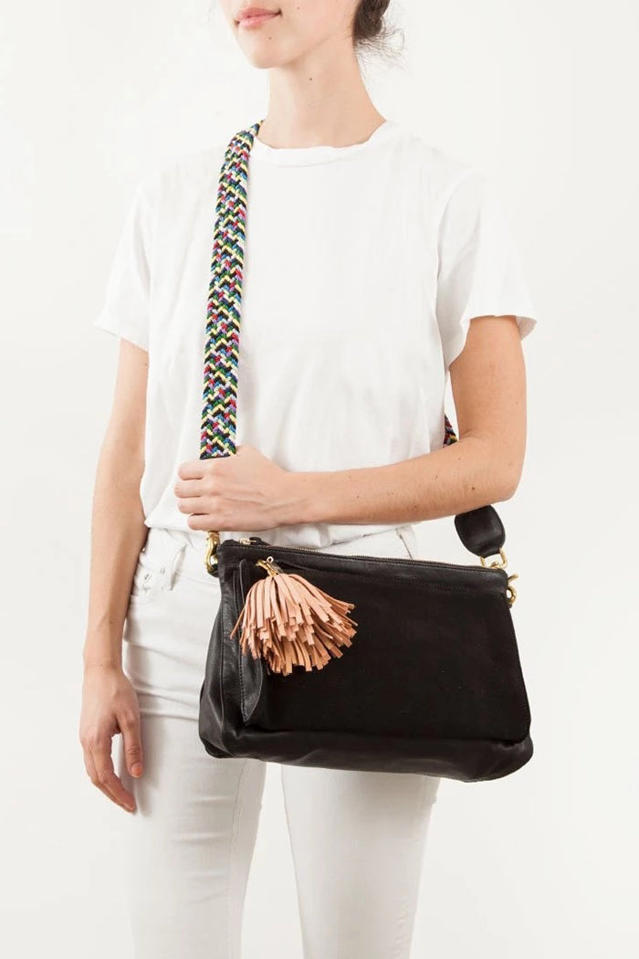 Clare V. Braided Rope Crossbody Strap in Black - Bliss Boutiques