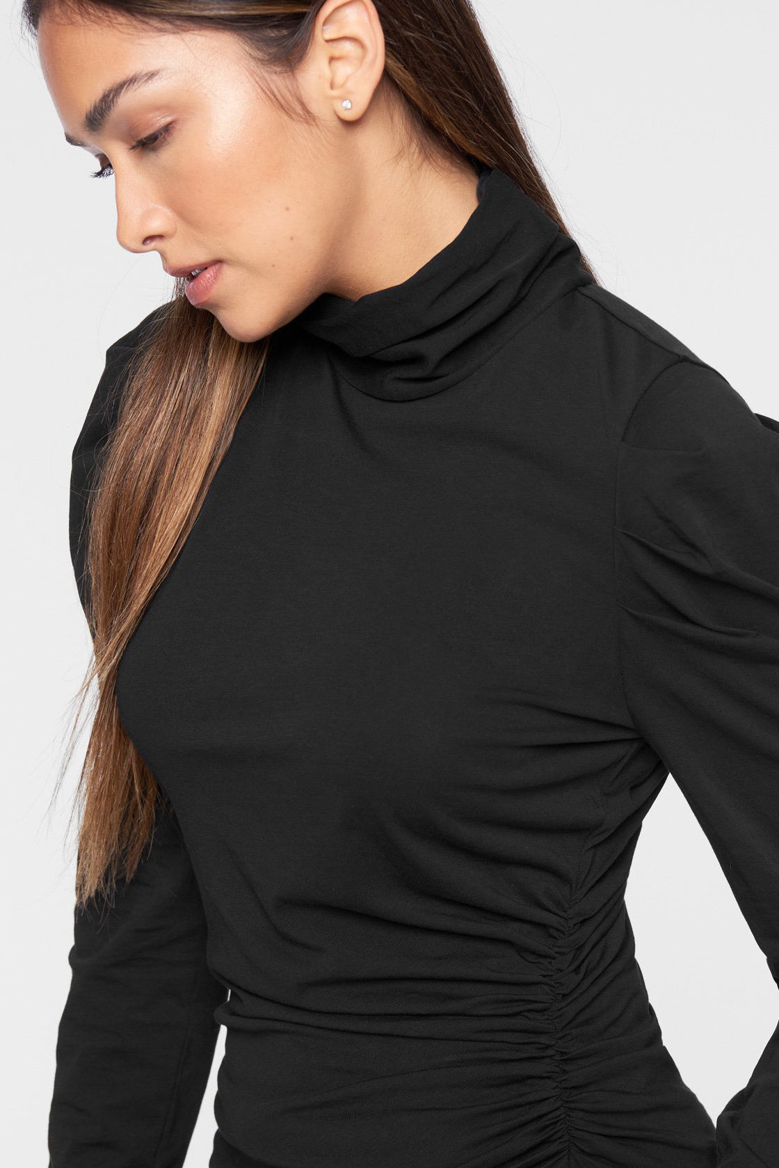 pam & gela mock neck shirred top