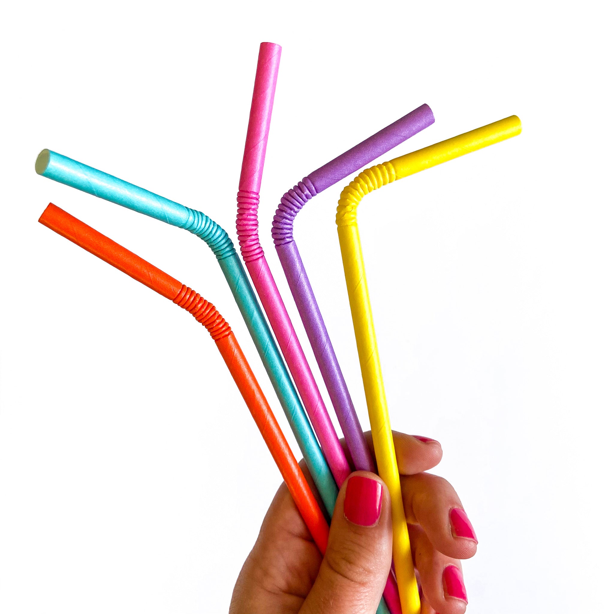 20pcs/set Pink Unicorn Style Paper Straw, Disposable Straw