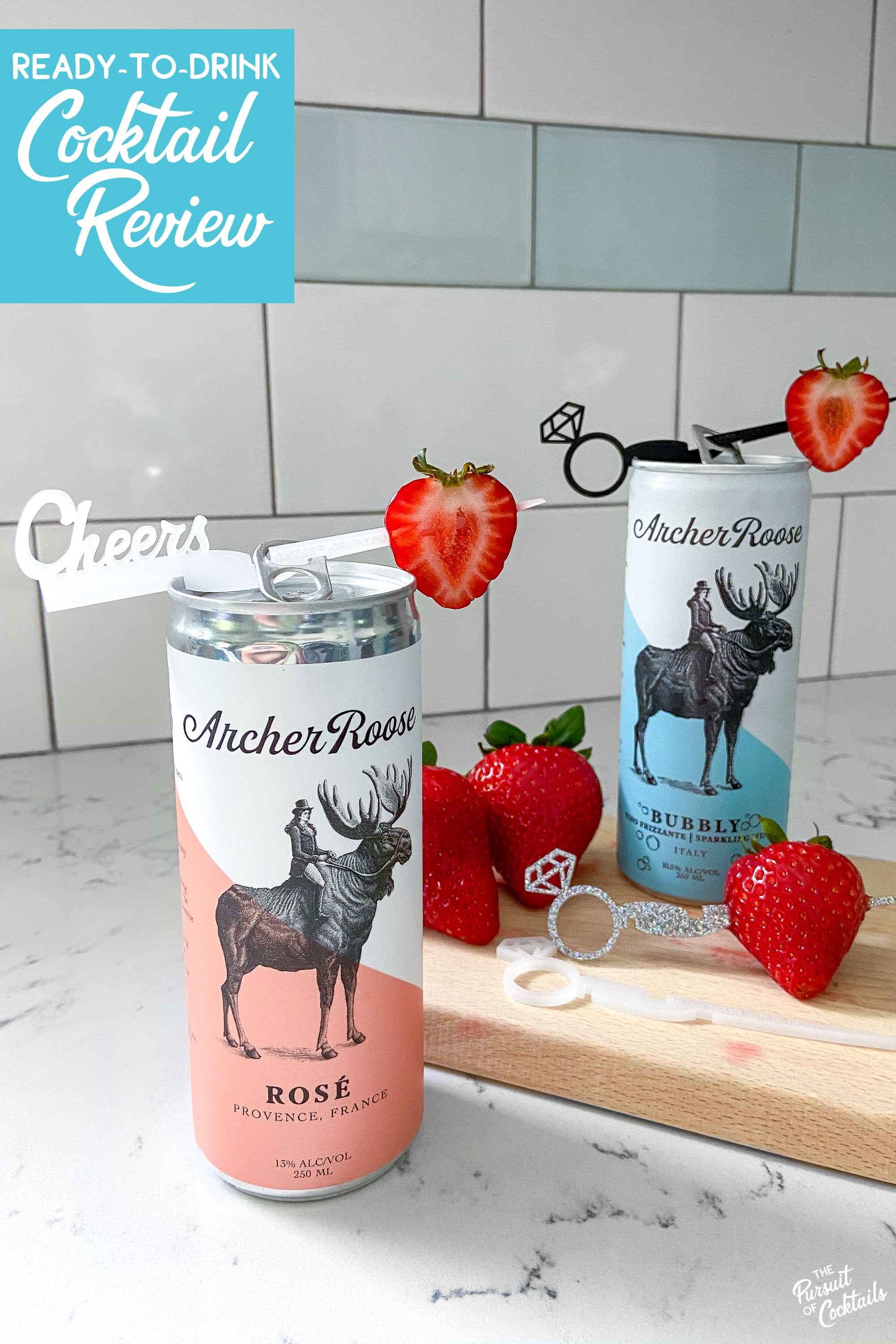 Canned wine review of Archer Roose Rose and Bubbly by The Pursuit of Cocktails