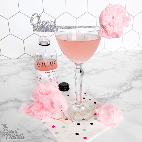 Cheers Swizzly with cotton candy garnish