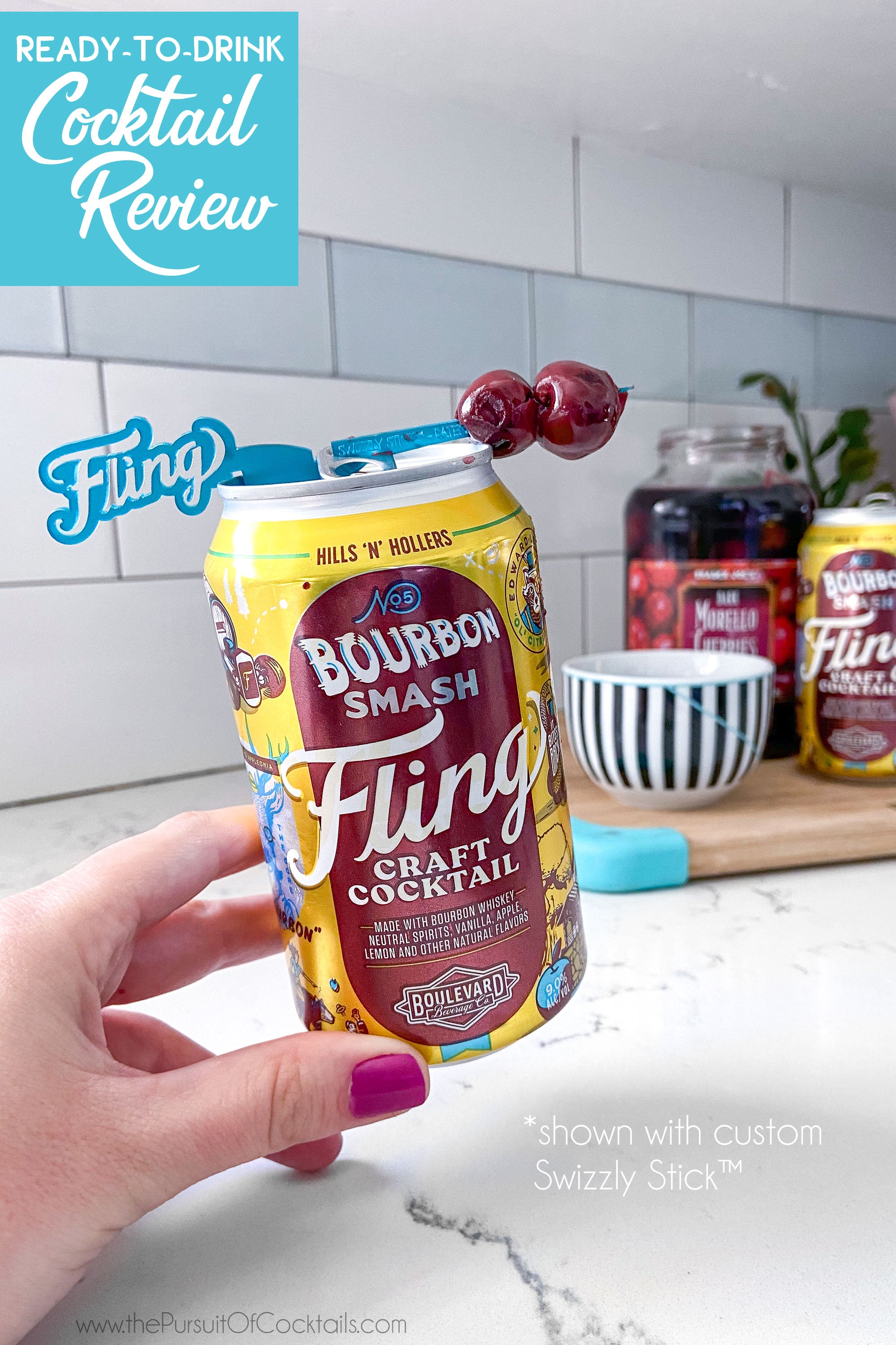Fling Bourbon Smash canned cocktail reviewed by The Pursuit of Cocktails