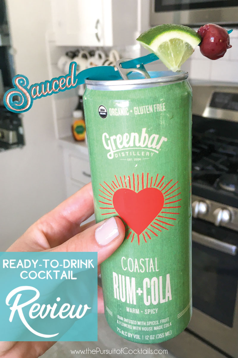 Canned cocktail review of Greenbar Distillery's Rum + Cola 