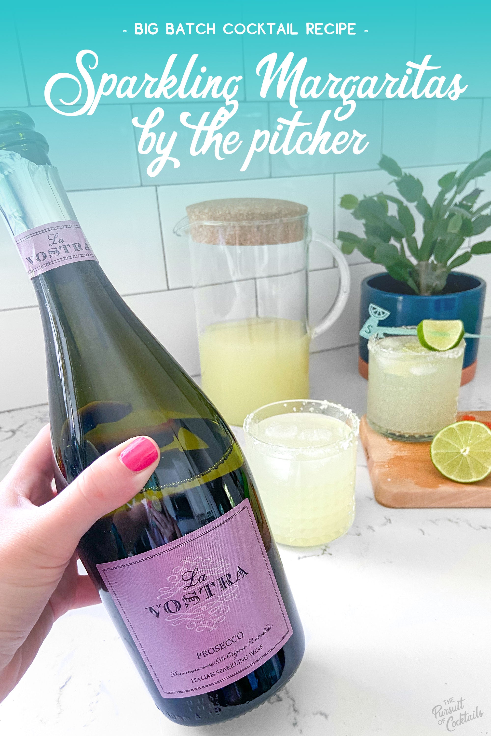 Sparkling Margarita pitcher recipe - big batch cocktail recipe