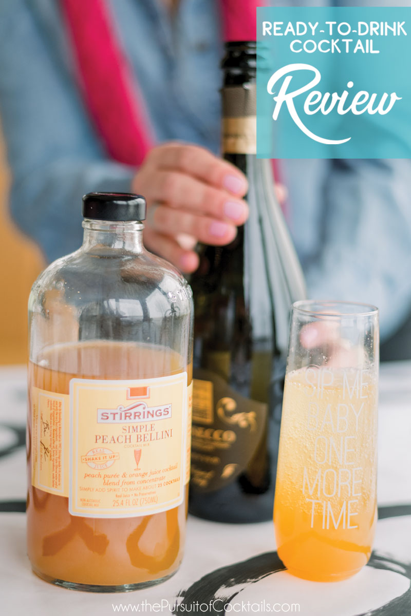 Stirrings Peach Bellini cocktail mix reviewed by The Pursuit of Cocktails