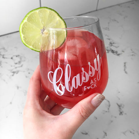 Classy AF recyclable plastic cocktail glass 