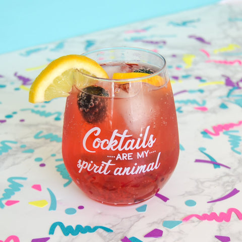 Cocktails are my spirit animal - funny, recyclable plastic cocktail glass from The Pursuit of Cocktails