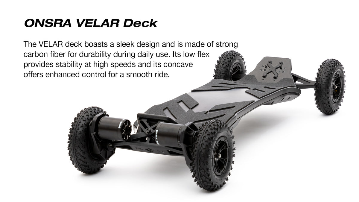 Experience Velar Electric Skateboard: Gear drive, powerful motors, extended range. Elevate your ride.