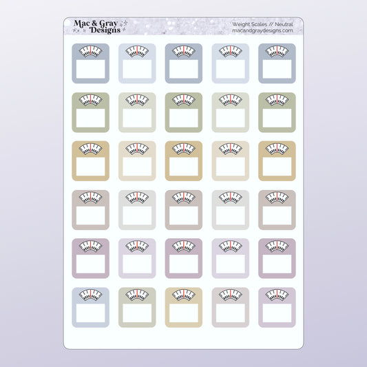 Doodle Cute Kawaii Pastel Weight Scale Reminder Tracker Planner