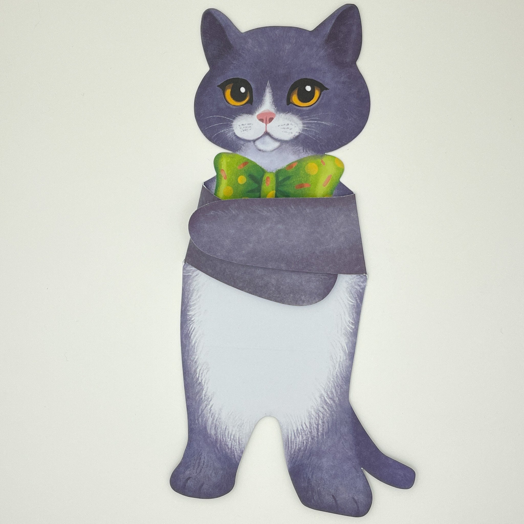 Grey & White Cat Hug Card