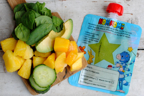 Pineapple, Mango, cucumber, spinach and avocado smoothie – Nom Nom Kids