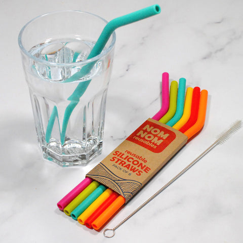 pack of 6 silicone straws