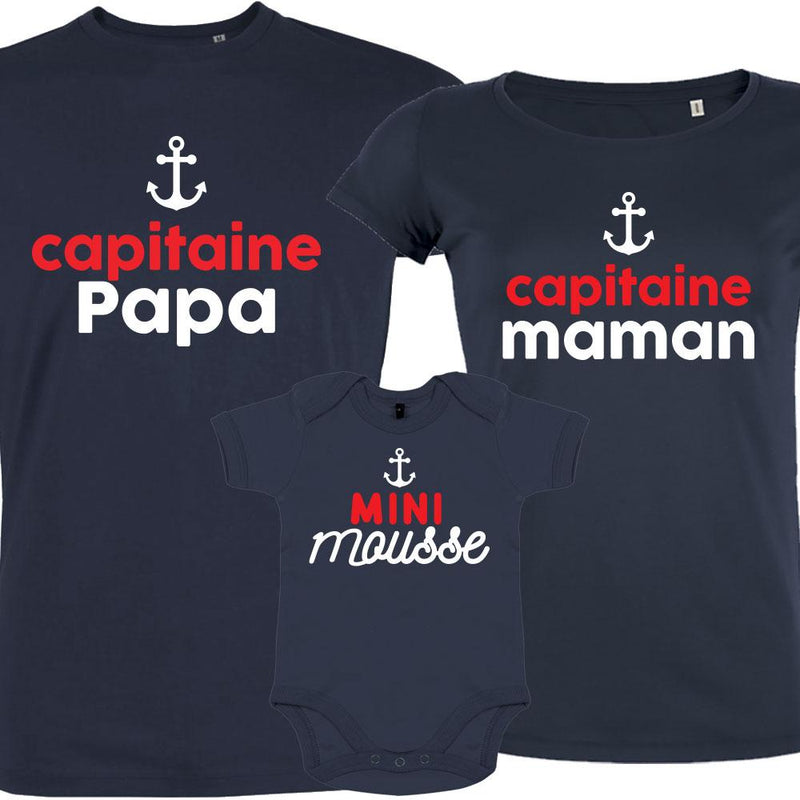 Vetement Assorti Famille T Shirt Famille Capitaine Trio Petitdemon