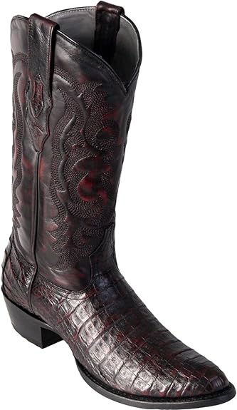 Original Black Caiman (Gator) Belly Skin Round Toe Boot