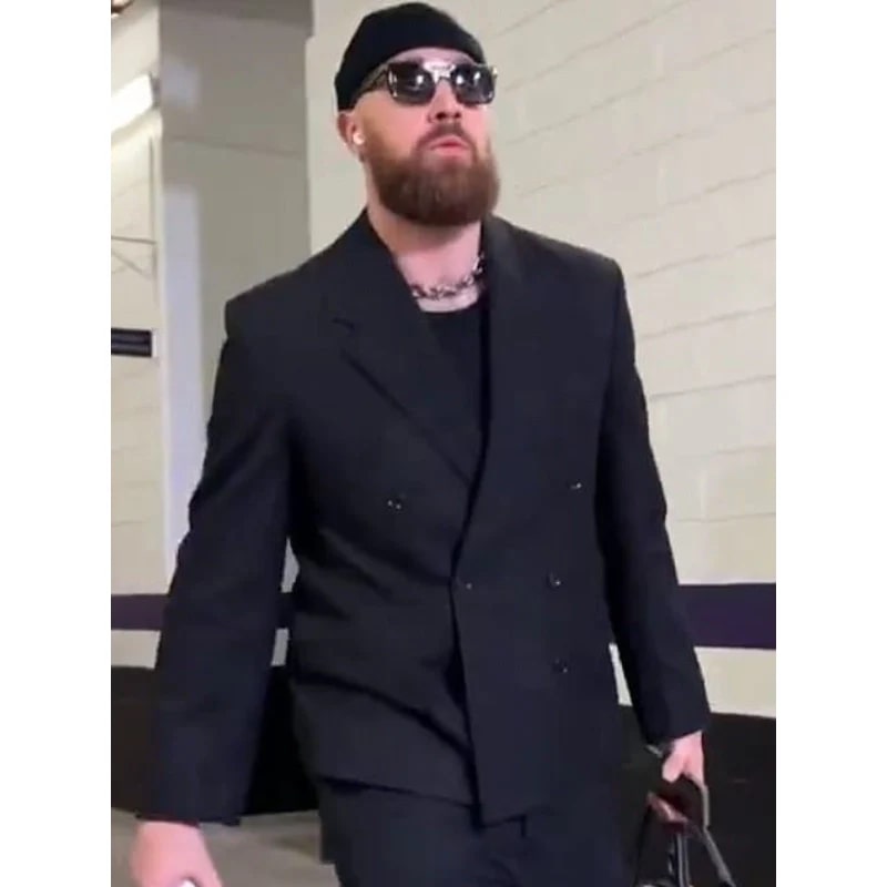 Travis Kelce AFC Championship Rounded Cuffs Black Suit