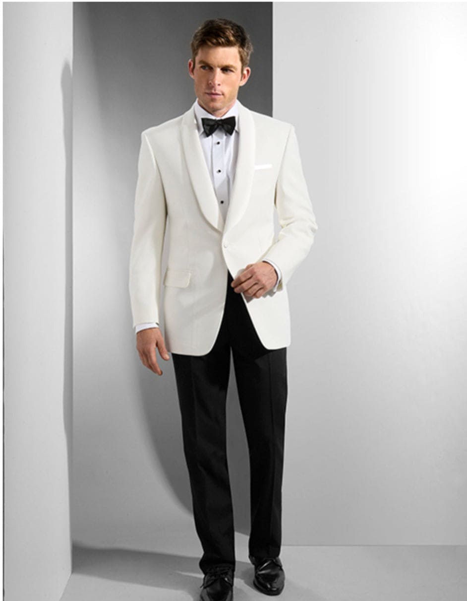 Mens Designer Traditional Shawl Dinner Jacket in Ivory